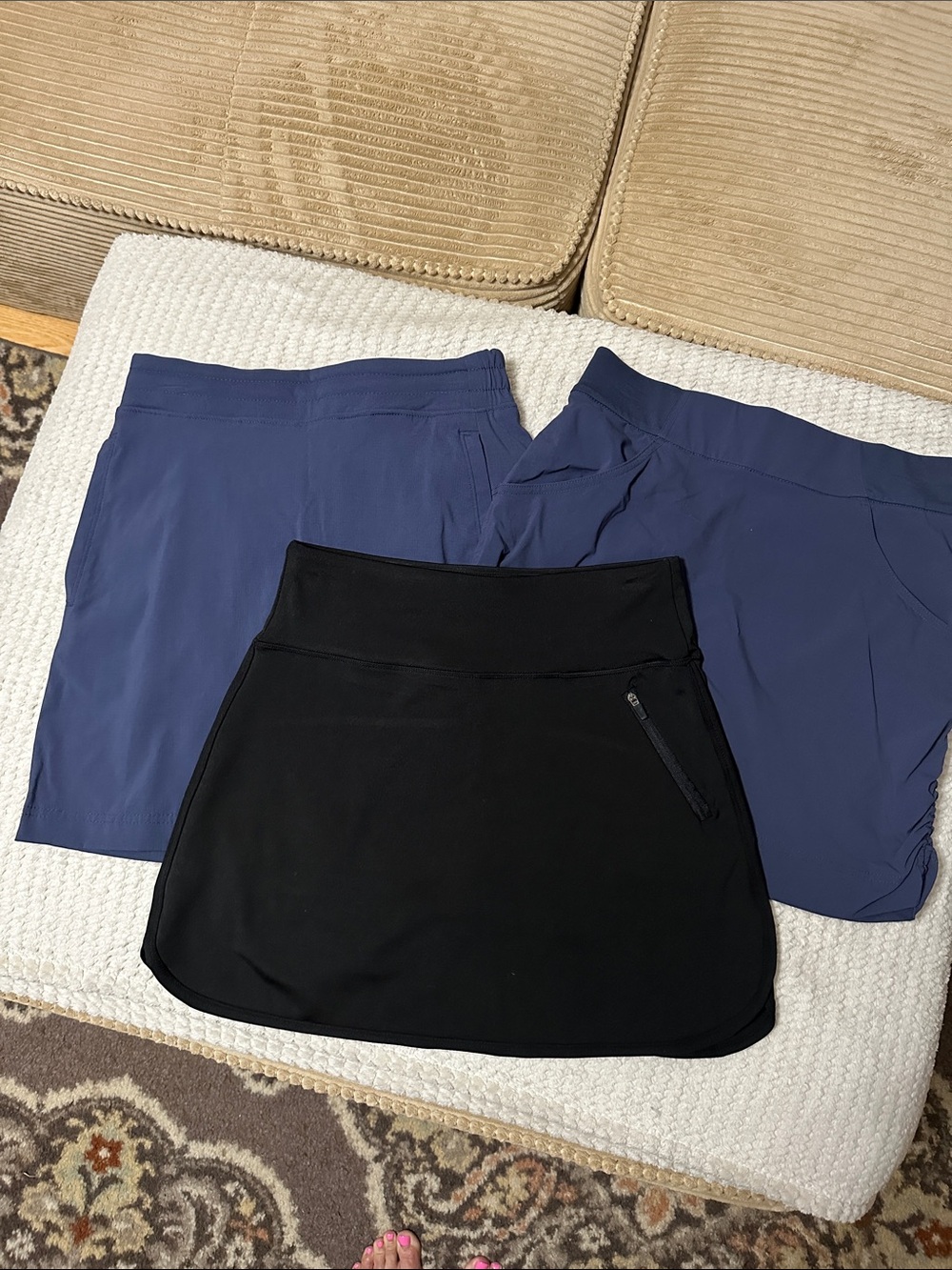 Adrienne Vittadini Black and 2 Columbia Blue Active Skorts Bundle Deal